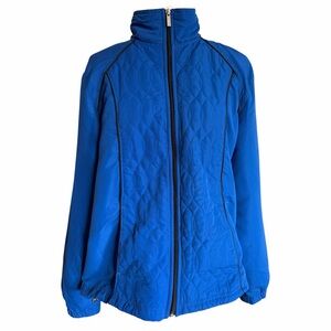 Vintage Three Hearts Blue Quilted WindbreakerJacket